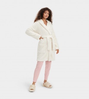 Ugg Aarti Plush Robe Women's Sleepwear Cream | DNASQGK-78