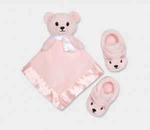 Ugg Bixbee And Lovey Bear Stuffie Kids' Boots Pink | KDNXCOZ-42