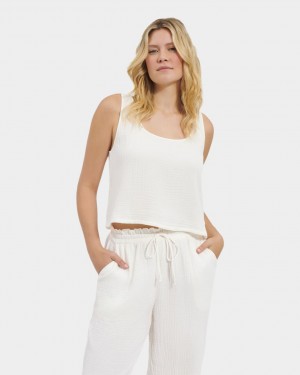 Ugg Cinthia Women's Tops White | AJQHUTG-62