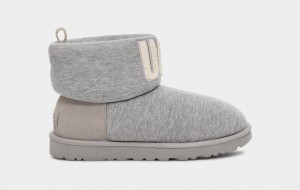 Ugg Classic Mini Fur Jersey Cozy Women's Boots Grey | YEWMSAV-76