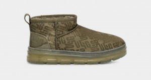 Ugg Classic Ultra Mini Monogram Women's Boots Olive | JYCOVUE-45