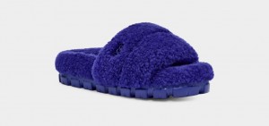 Ugg Cozetta Curly Women's Slippers Blue | FEUDQTX-95