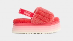 Ugg Disco Sherpa Corduroy Women's Slippers Coral | ACHEWXS-93