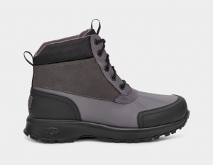 Ugg Emmett Duck Men's Boots Dark Grey / Black | QIJKYOH-84