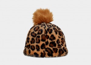 Ugg Faux Fur W Pom Women's Beanie Beige | IDRSXNA-82