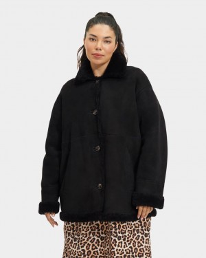 Ugg Faydon Reversible Shearling Women's Jackets Black | DJHZRYB-39