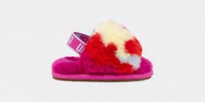 Ugg Fluff Yeah Camopop Kids' Slippers Red | XUPFNLY-96