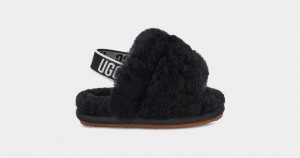 Ugg Fluff Yeah Kids' Slippers Black | ZJPVHYA-69