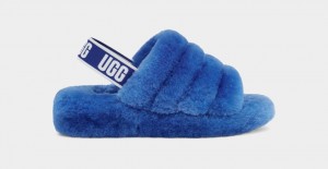 Ugg Fluff Yeah Women's Slides Blue | PNZXALE-20