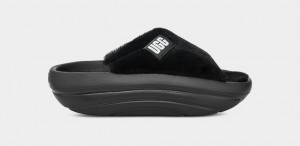 Ugg FoamOplush Women's Slippers Black | QXUIAWJ-97