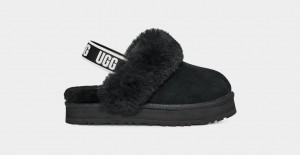 Ugg Funkette Kids' Slippers Black | FGJTVQA-53