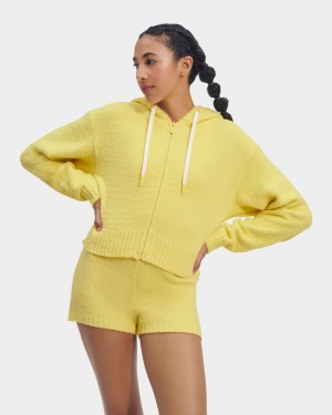 Ugg Hana Zip Women's Hoodie Yellow | XINABFE-46