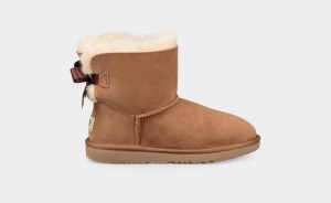 Ugg Mini Bailey Bow II Kids' Boots Brown | QBZYPMV-73