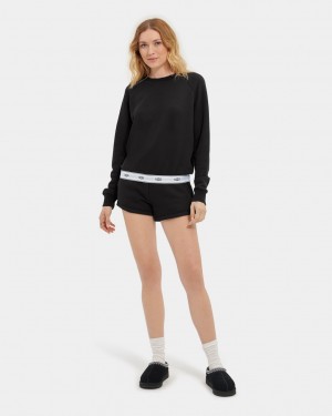 Ugg Nena Crewneck Women's Sweatshirt Black | XWTDSCE-68