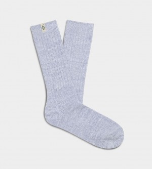 Ugg Rib Knit Slouchy Crew Women's Socks Blue | XWAHYMU-38