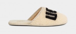 Ugg Scuff Curly Graphic Men's Slippers Beige | IYHFKDR-59