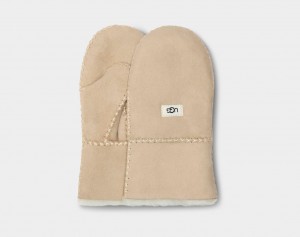 Ugg Sheepskin Mitten with Stitch Kids' Gloves Brown | VTPSMWG-92