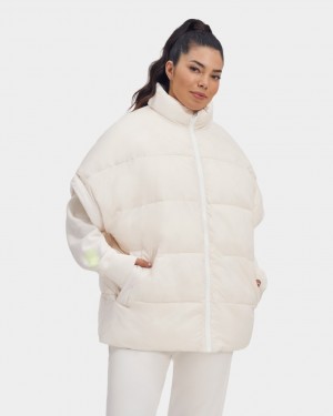 Ugg Sydnee Reversible Puffer Women's Vest White | LEVKFZR-92