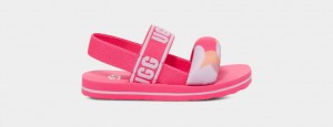 Ugg Zuma Sling Camopop Kids' Sandals Pink | JTHBFQN-74