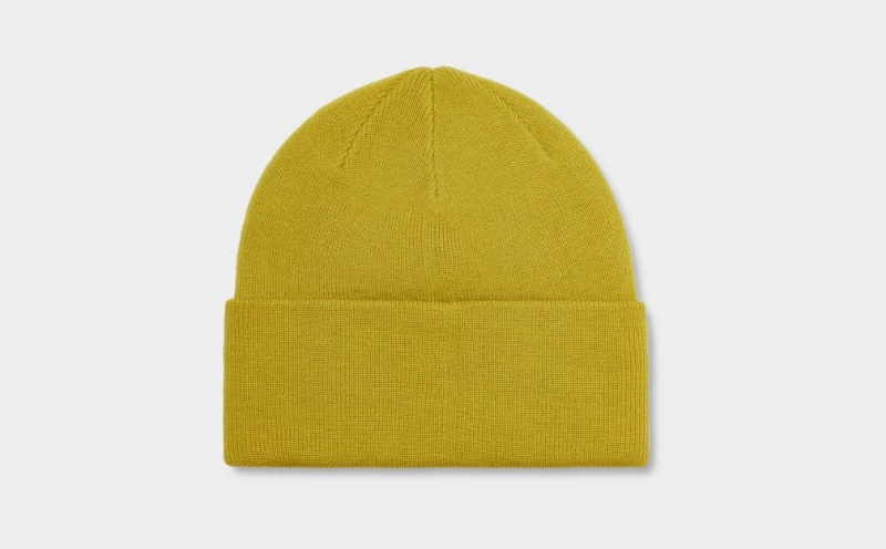 Ugg 3D Graphic Logo Women's Beanie Yellow | QEOVDTX-20