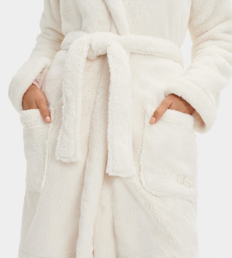 Ugg Aarti Plush Robe Women's Sleepwear Cream | DNASQGK-78