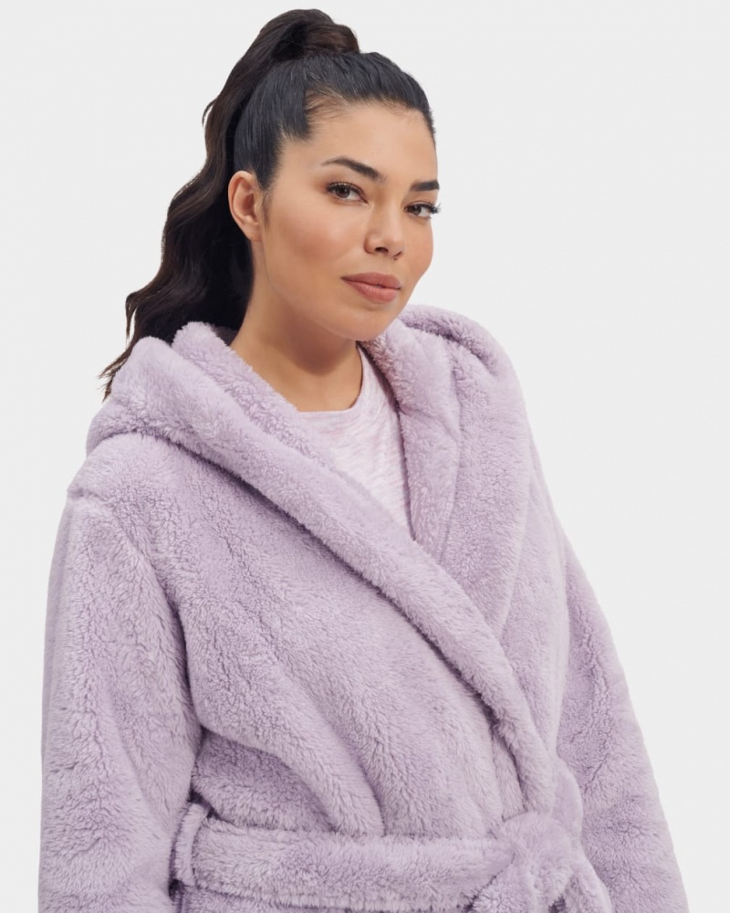 Ugg Aarti Plush Robe Women's Sleepwear Purple | IRQMHCL-04