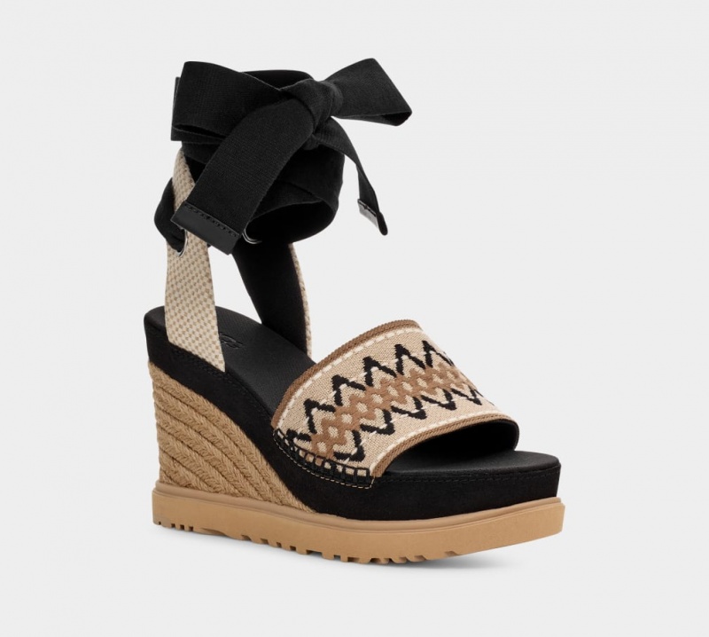 Ugg Abbot Wrap Women's Sandals Black | TYQEDBZ-73