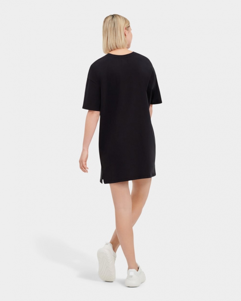 Ugg Alayah Logo T-Shirt Women's Dress Black | AHXBOKE-49