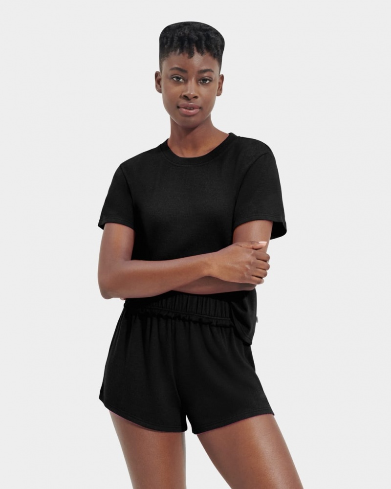 Ugg Aniyah Set Women's Sleepwear Black | OXCQAKJ-78