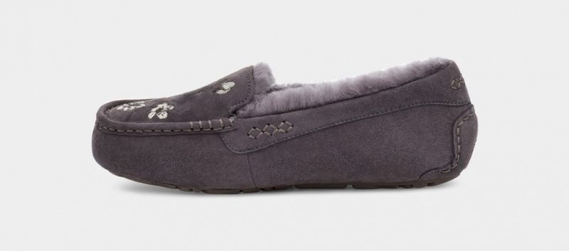 Ugg Ansley Blossom Women's Slippers Deep Grey | PEBNFZJ-81