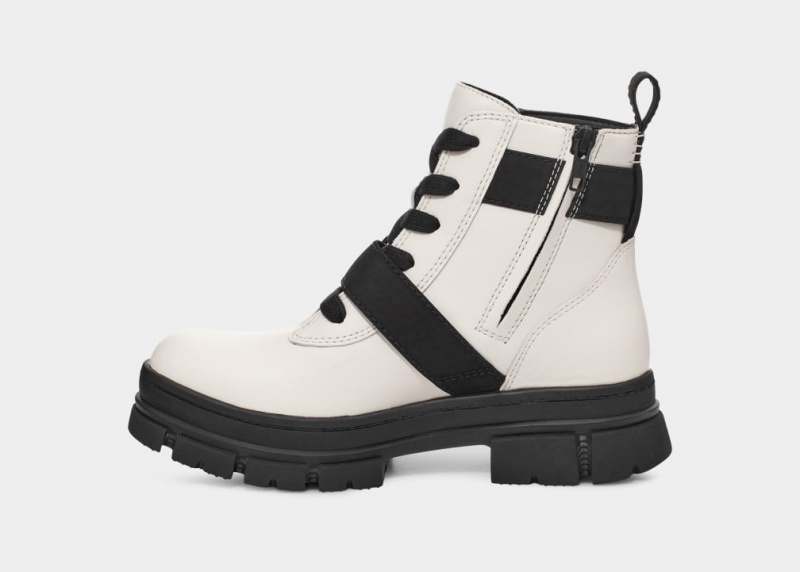 Ugg Ashton Lace Up Women's Boots White | VASHDMB-94