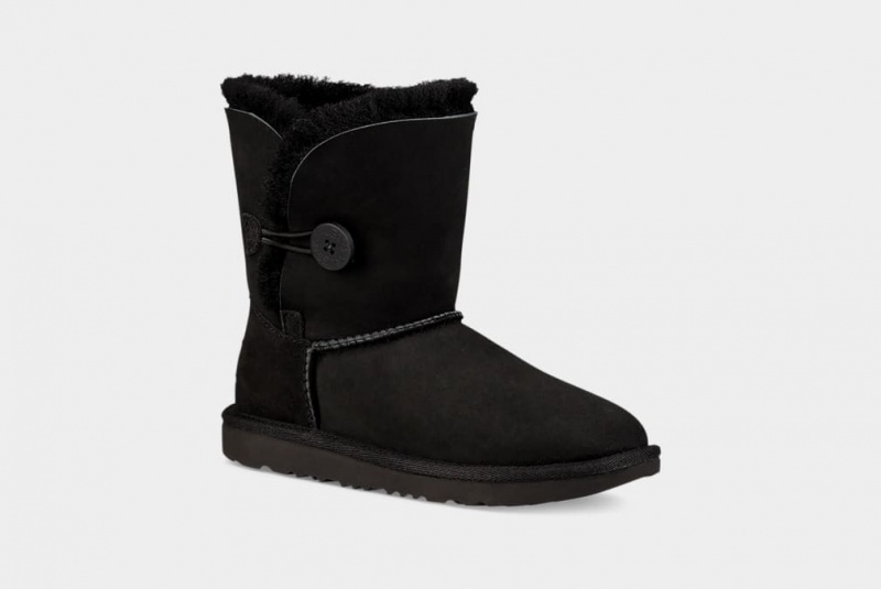 Ugg Bailey Button II Kids' Boots Black | JOLDQNS-43