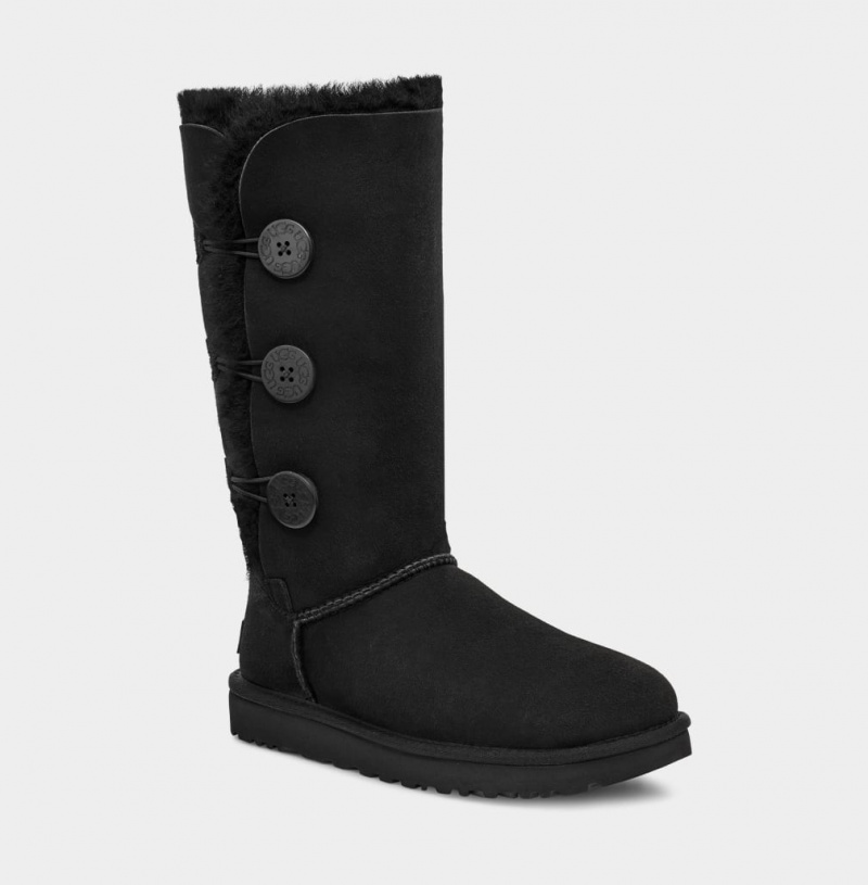 Ugg Bailey Button Triplet II Women's Boots Black | BDEHKGI-41