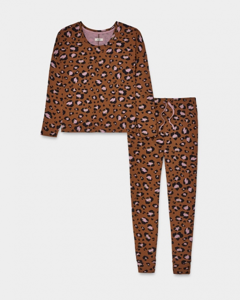 Ugg Birgit Print Set II Women's Sleepwear Leopard | IOWZUXS-68