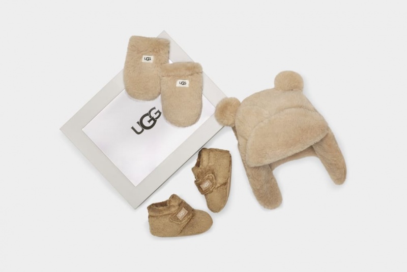 Ugg Bixbee And And Mitten Set Kids' Boots Chocolate | DZMKPWV-69