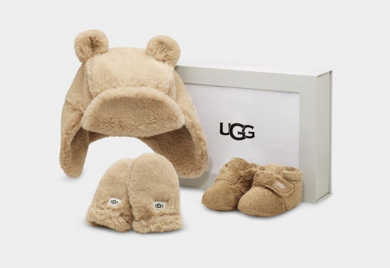 Ugg Bixbee And And Mitten Set Kids\' Boots Chocolate | DZMKPWV-69