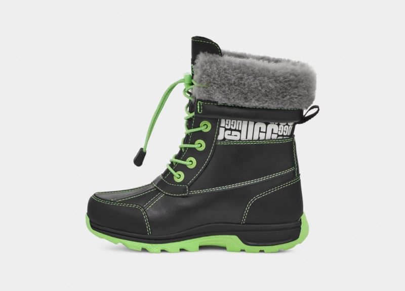 Ugg Butte II CWR Glow Graphic Kids' Boots Black / Green | JSANHTP-72