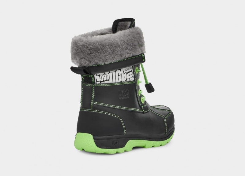 Ugg Butte II CWR Glow Graphic Kids' Boots Black / Green | JSANHTP-72