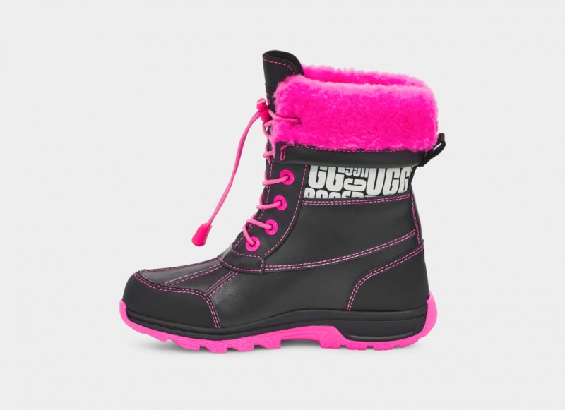 Ugg Butte II CWR Glow Graphic Kids' Boots Black / Pink | KFHCWSA-39