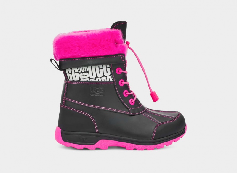 Ugg Butte II CWR Glow Graphic Kids\' Boots Black / Pink | KFHCWSA-39