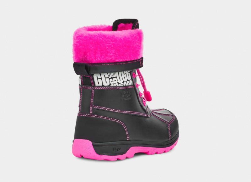 Ugg Butte II CWR Glow Graphic Kids' Boots Black / Pink | MQUGTHO-95