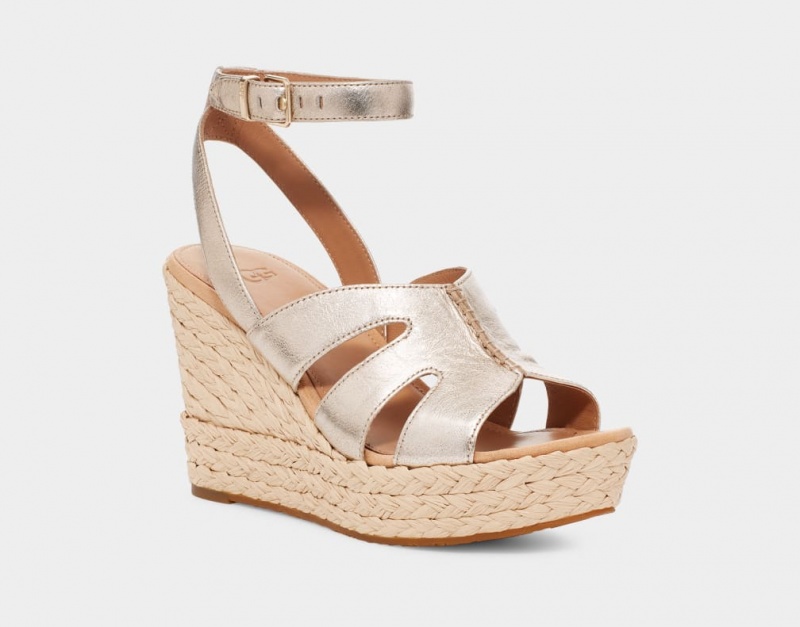 Ugg Careena Women's Sandals Gold / Metal | EIOZRYV-49