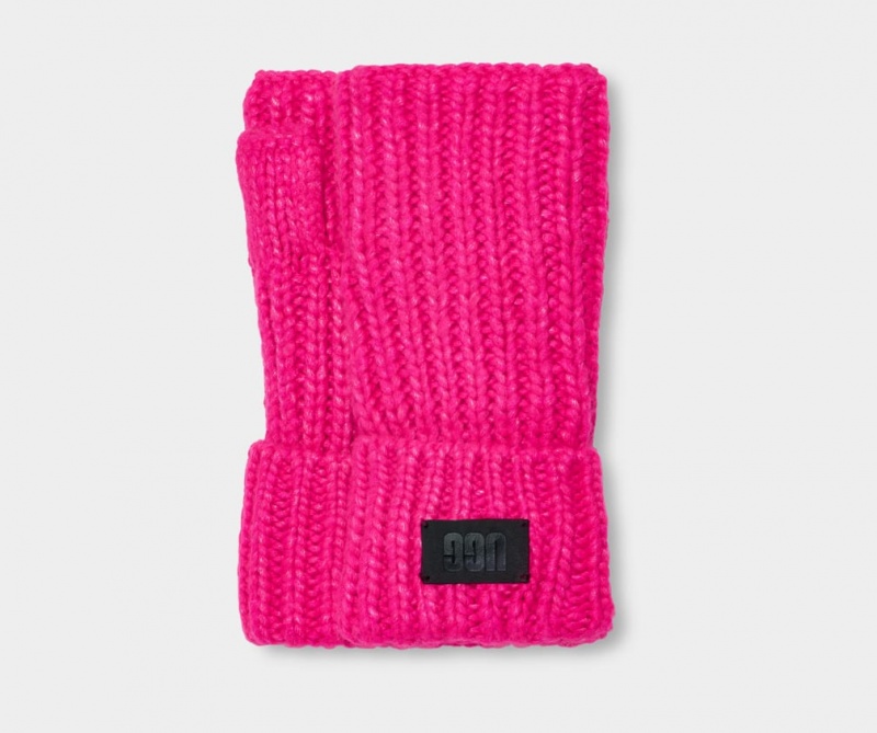 Ugg Chunky Fingerless Cuff Women\'s Gloves Pink | KRXQDZJ-03