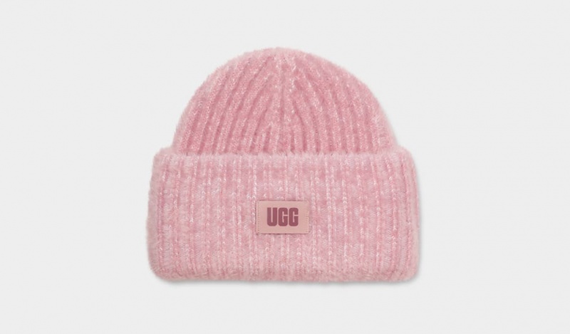 Ugg Chunky Plush Cuff Women\'s Beanie Pink | THINAOE-05