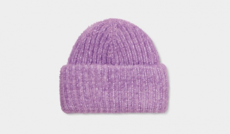 Ugg Chunky Plush Cuff Women's Beanie Purple | RJIOLCB-09