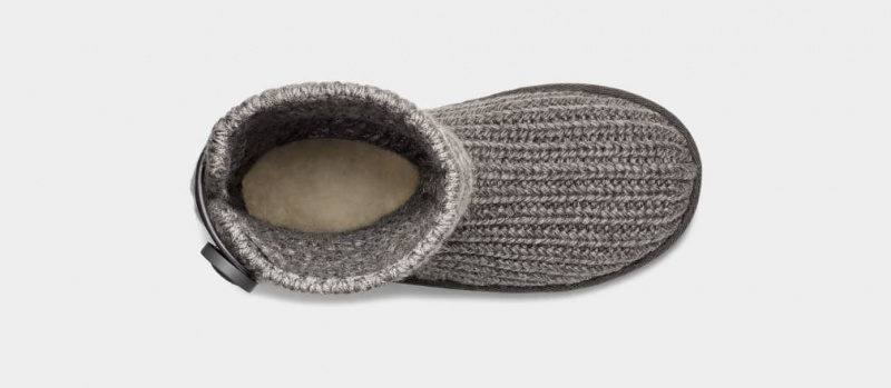 Ugg Classic Cardi Cabled Knit Kids' Boots Grey | RIZWNSQ-59