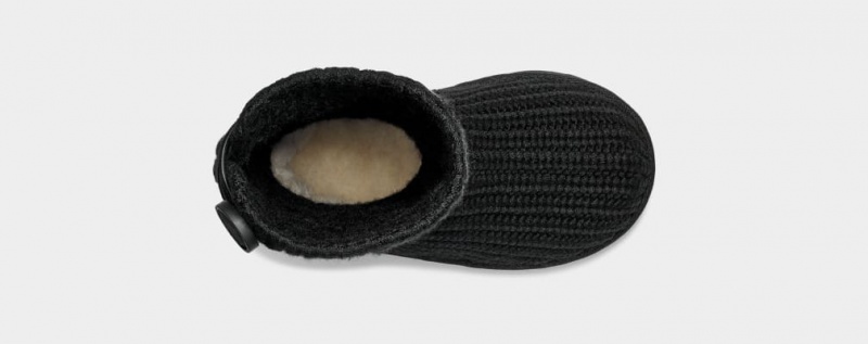 Ugg Classic Cardi Cabled Knit Kids' Boots Black | WZGVKBE-13