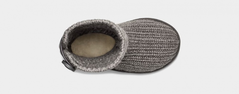 Ugg Classic Cardi Cabled Knit Kids' Boots Grey | ULBJKPW-39