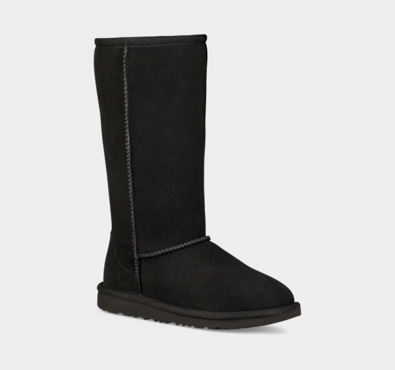 Ugg Classic II Tall Kids' Boots Black | LRUKHIB-24