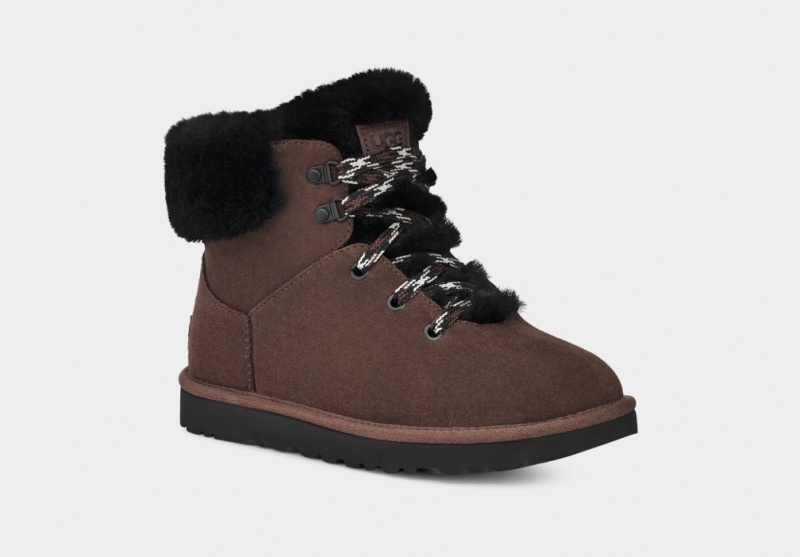 Ugg Classic Mini Alpine Lace Women's Boots Brown | QBMPFCA-23